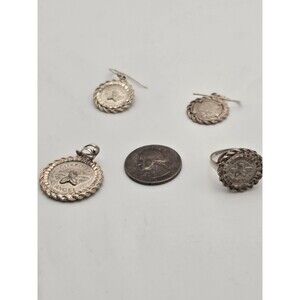 Vintage Badavici Sterling Silver Guardian Angel Ring, Earrings & Pendant